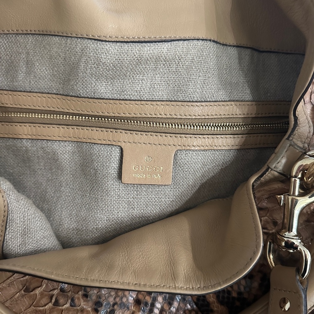 Gucci Large Bamboo Top Handle In Python W/ Fringe… - image 5